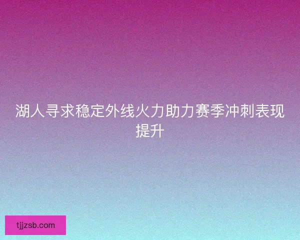 湖人寻求稳定外线火力助力赛季冲刺表现提升
